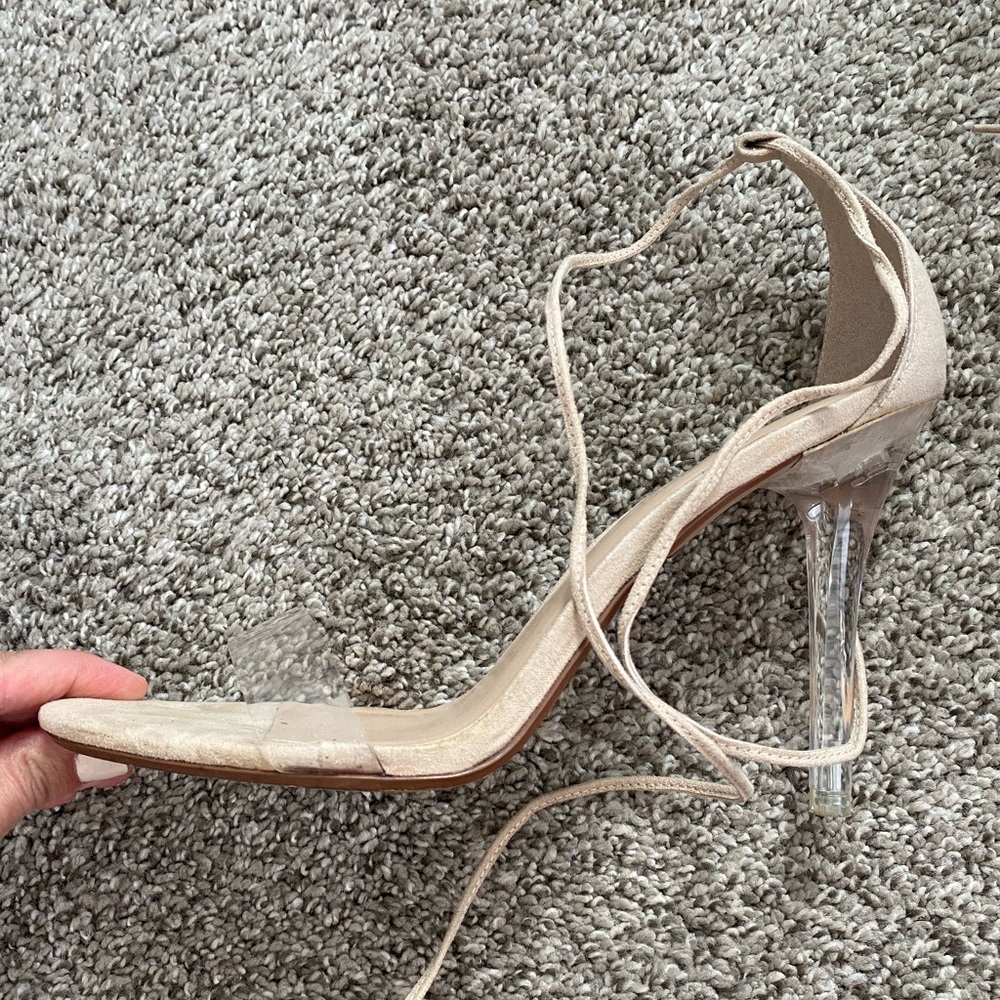 Raye the label clear lace up sandals size 8.5